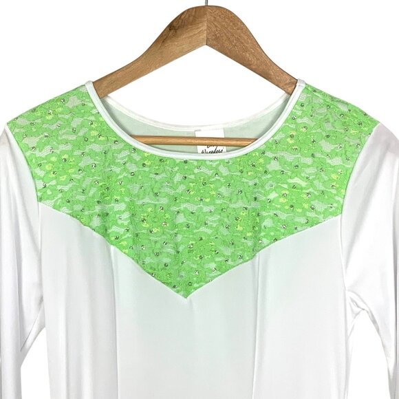 Body Wrappers Praise Dance Dress M White Green Praise Liturgical Worship White - Picture 3 of 12